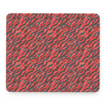 Black And Red Tiger Stripe Camo Print Mouse Pad