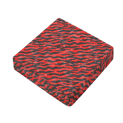 Black And Red Tiger Stripe Camo Print Outdoor Seat Cushion Cover