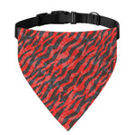 Black And Red Tiger Stripe Camo Print Over The Collar Dog Bandana