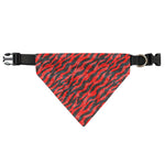 Black And Red Tiger Stripe Camo Print Over The Collar Dog Bandana