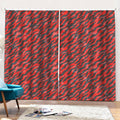 Black And Red Tiger Stripe Camo Print Pencil Pleat Curtains