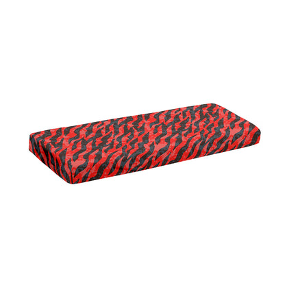Black And Red Tiger Stripe Camo Print Piano Keyboard Cover