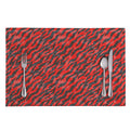 Black And Red Tiger Stripe Camo Print Placemat