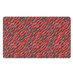 Black And Red Tiger Stripe Camo Print Polyester Doormat