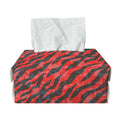 Black And Red Tiger Stripe Camo Print Rectangle Tissue Box Cover