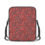 Black And Red Tiger Stripe Camo Print Rectangular Crossbody Bag