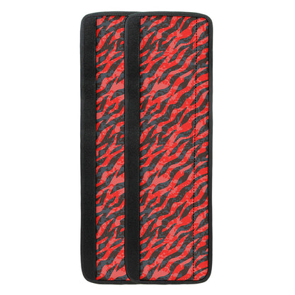 Black And Red Tiger Stripe Camo Print Refrigerator Handle Covers