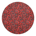 Black And Red Tiger Stripe Camo Print Round Blanket