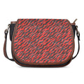 Black And Red Tiger Stripe Camo Print Saddle Bag