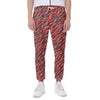 Black And Red Tiger Stripe Camo Print Scuba Joggers