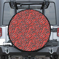 Black And Red Tiger Stripe Camo Print Tire Cover