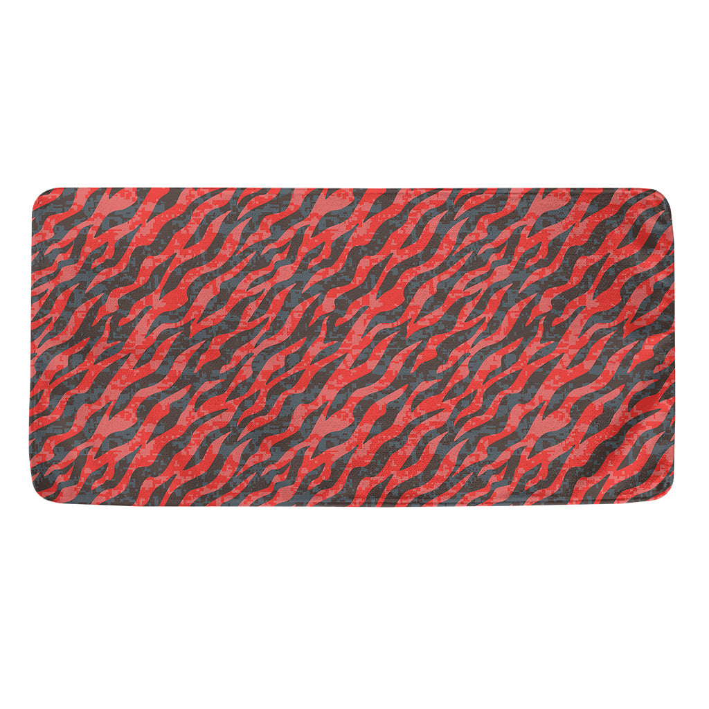 Black And Red Tiger Stripe Camo Print Towel