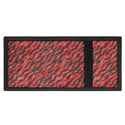 Black And Red Tiger Stripe Camo Print Trifold Wallet