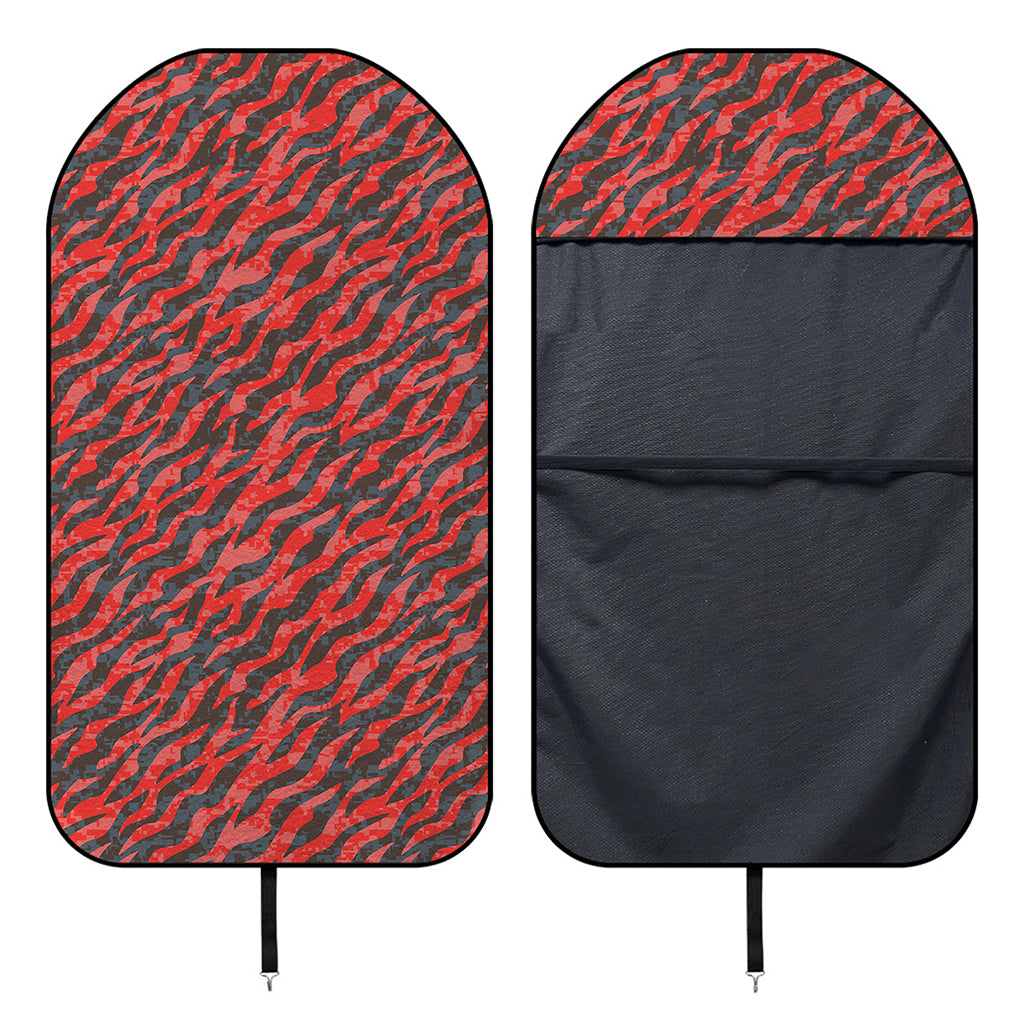 Black And Red Tiger Stripe Camo Print Waterproof Car Seat Cover