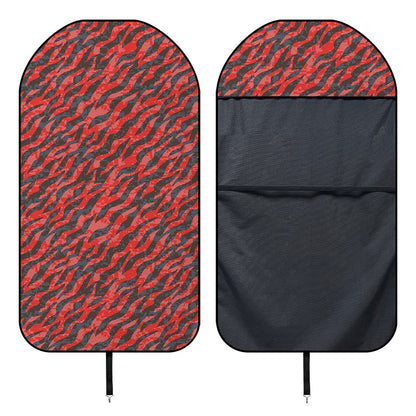 Black And Red Tiger Stripe Camo Print Waterproof Car Seat Cover