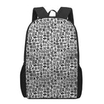 Black And White Adinkra Tribe Symbols 17 Inch Backpack