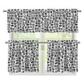 Black And White Adinkra Tribe Symbols 3 Piece Kitchen Curtains