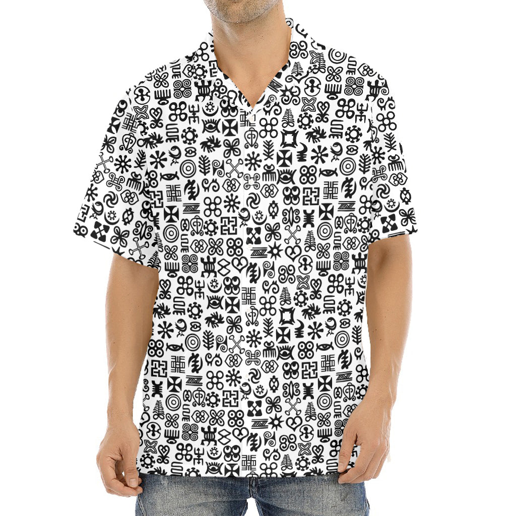 Black And White Adinkra Tribe Symbols Aloha Shirt