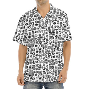 Black And White Adinkra Tribe Symbols Aloha Shirt