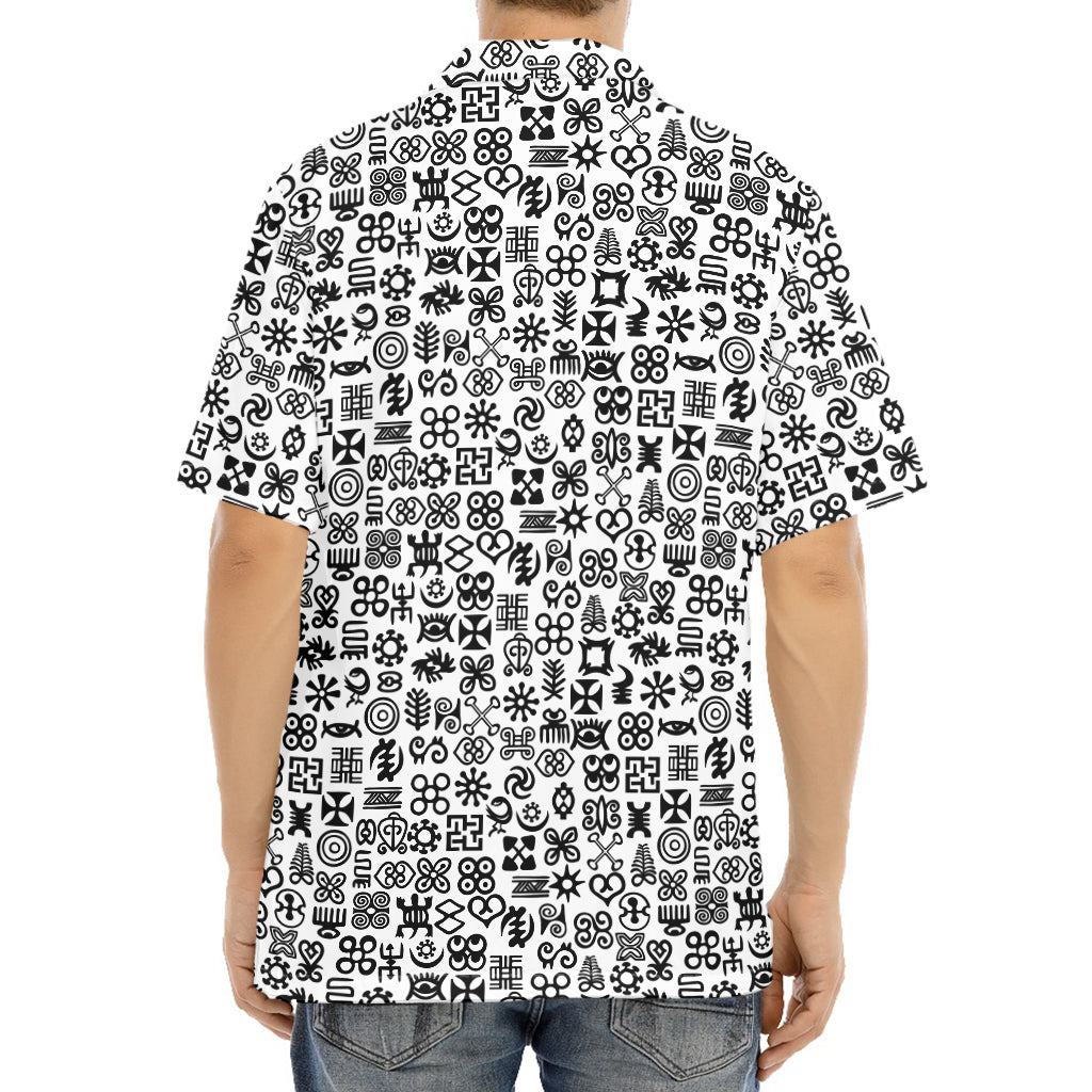 Black And White Adinkra Tribe Symbols Aloha Shirt