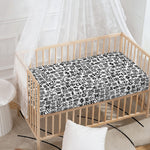 Black And White Adinkra Tribe Symbols Baby Crib Sheet