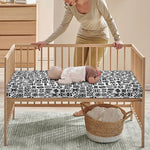 Black And White Adinkra Tribe Symbols Baby Crib Sheet