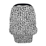 Black And White Adinkra Tribe Symbols Baby Seat Cover