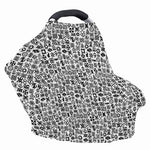Black And White Adinkra Tribe Symbols Baby Seat Cover