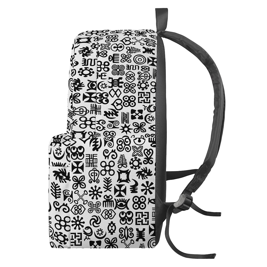 Black And White Adinkra Tribe Symbols Backpack