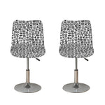 Black And White Adinkra Tribe Symbols Bar Stool Covers