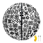 Black And White Adinkra Tribe Symbols Basketball