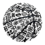 Black And White Adinkra Tribe Symbols Basketball