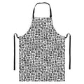 Black And White Adinkra Tribe Symbols Bib Apron With Pocket