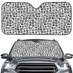 Black And White Adinkra Tribe Symbols Car Windshield Sun Shade