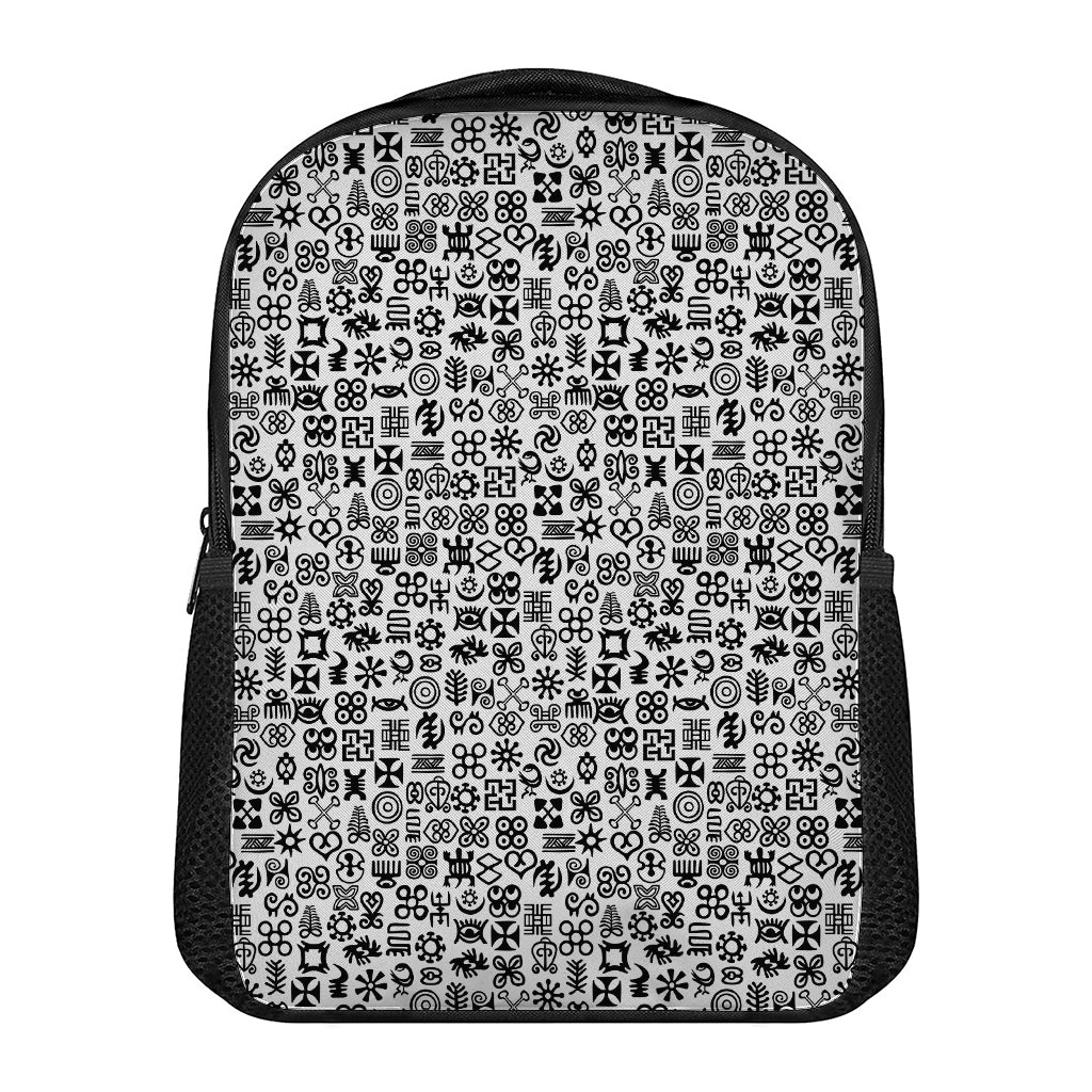 Black And White Adinkra Tribe Symbols Casual Backpack