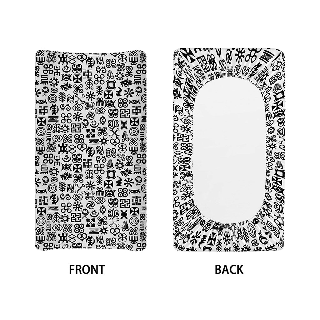 Black And White Adinkra Tribe Symbols Changing Pad Cover