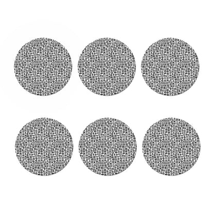 Black And White Adinkra Tribe Symbols Coaster Set