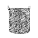 Black And White Adinkra Tribe Symbols Collapsible Laundry Basket