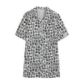 Black And White Adinkra Tribe Symbols Cotton Hawaiian Shirt