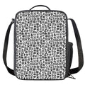 Black And White Adinkra Tribe Symbols Crossbody Lunch Bag