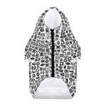 Black And White Adinkra Tribe Symbols Dog Zip Up Hoodie