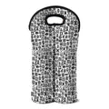 Black And White Adinkra Tribe Symbols Double Neoprene Wine Tote