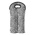 Black And White Adinkra Tribe Symbols Double Neoprene Wine Tote