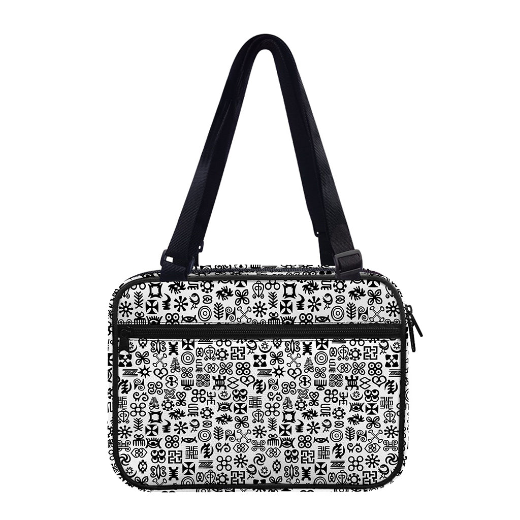 Black And White Adinkra Tribe Symbols Double Strap Bible Bag