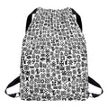 Black And White Adinkra Tribe Symbols Drawstring Backpack