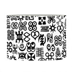 Black And White Adinkra Tribe Symbols Drum Lamp Shade