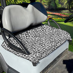 Black And White Adinkra Tribe Symbols Golf Cart Seat Cover