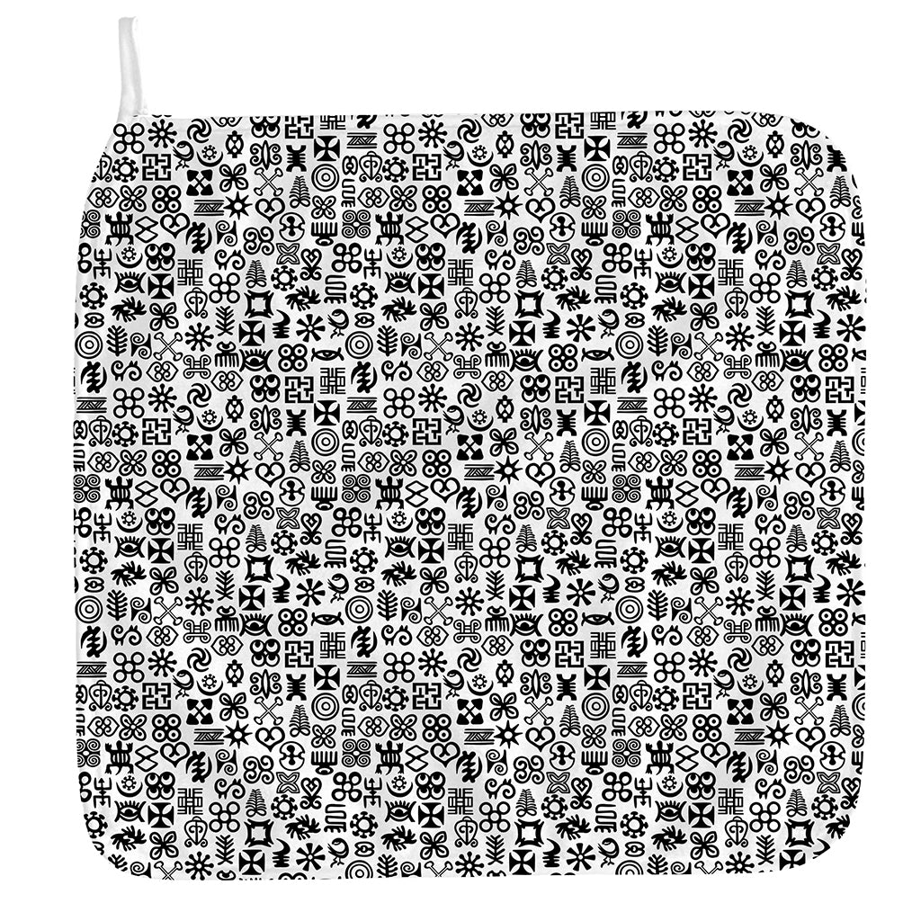 Black And White Adinkra Tribe Symbols Hand Towel
