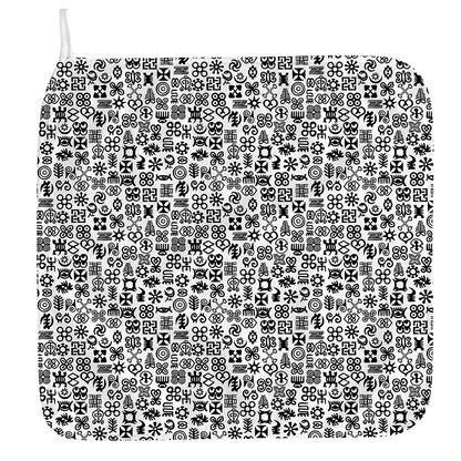 Black And White Adinkra Tribe Symbols Hand Towel