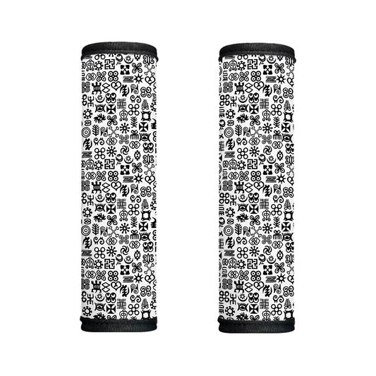 Black And White Adinkra Tribe Symbols Handle Covers